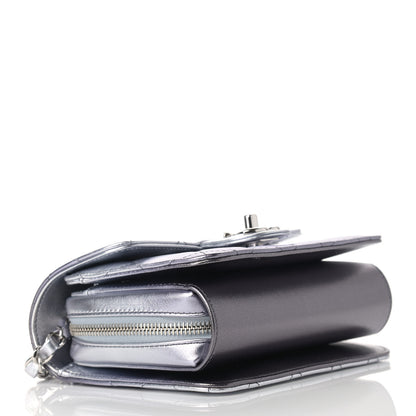 Chanel Metallic Lambskin Like A Wallet Flap Silvery Black 4 of 12
