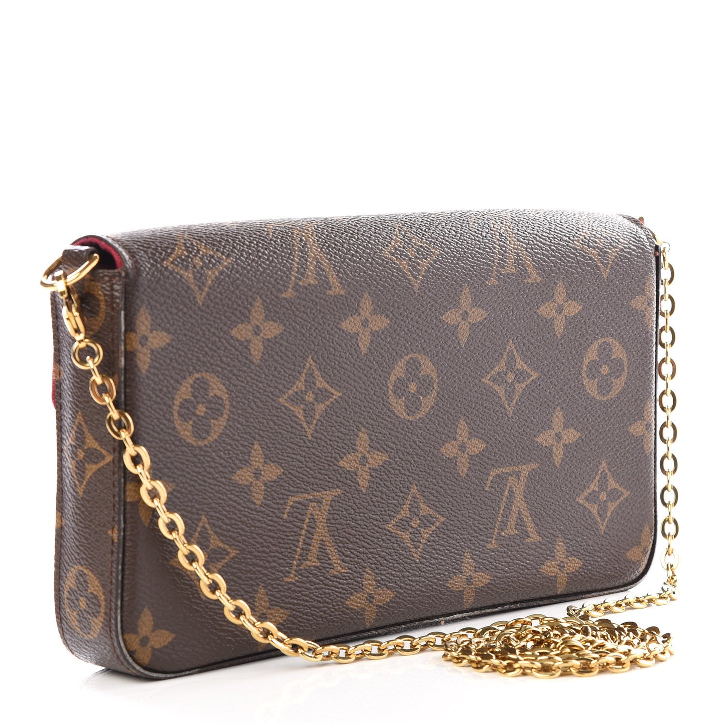 Monogram Pochette Felicie Chain Wallet Fuchsia