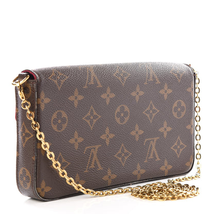 Louis Vuitton Monogram Pochette Felicie Chain Wallet Fuchsia 2 of 9