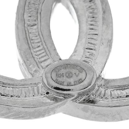 Chanel Crystal CC Bow Dangle Earrings Silver 4 of 4