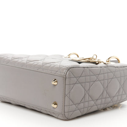 Christian Dior Lambskin Cannage Small Lucky Badges My Lady Dior Grey 10 of 11