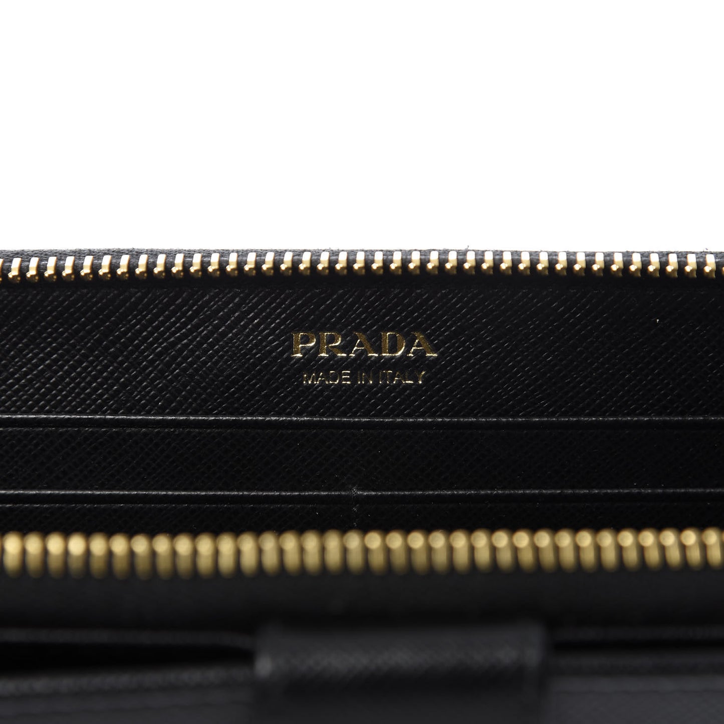 Saffiano Metal Large Zip Around Wallet Black