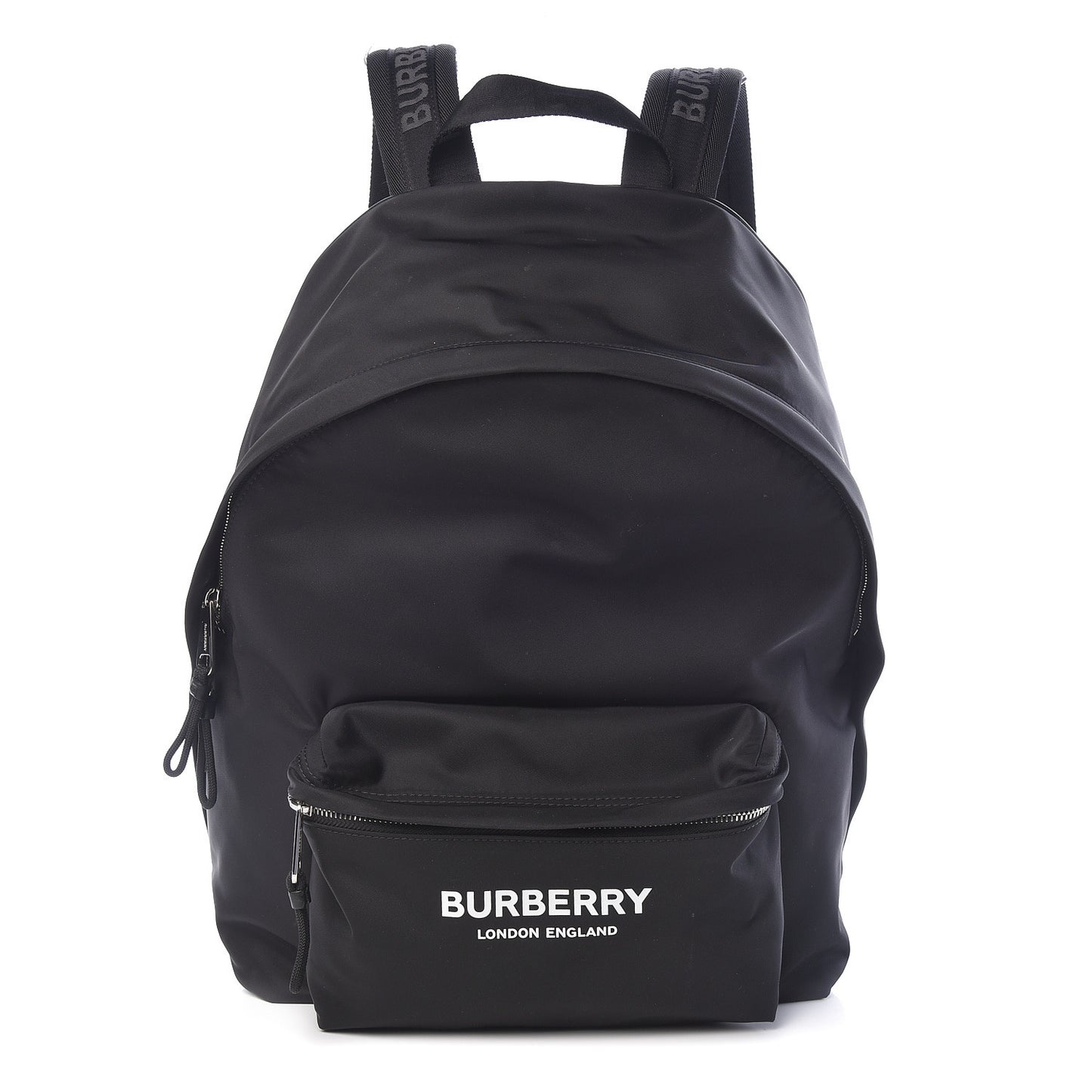 Nylon Logo Print Backpack Black