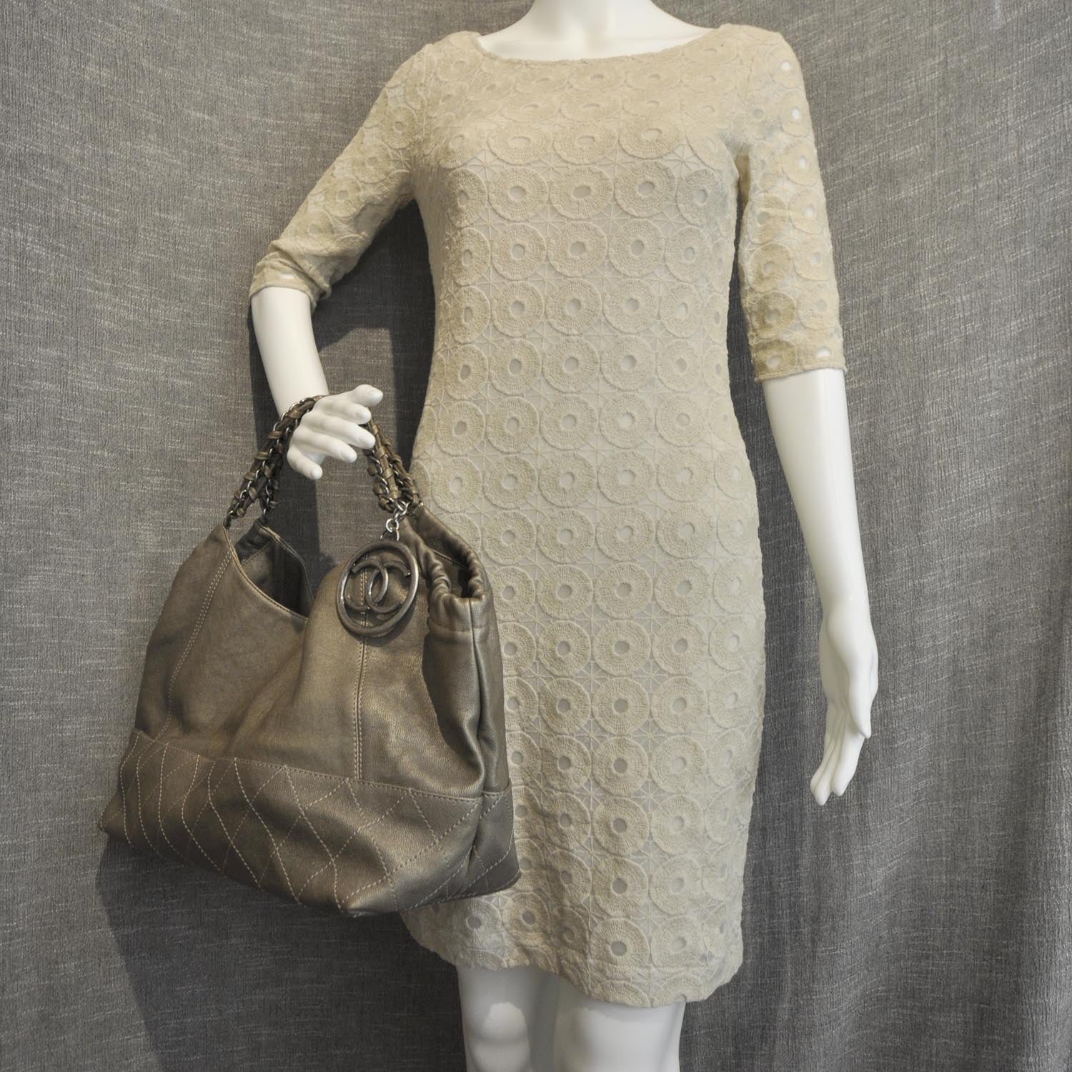 Chanel Leather Baby Coco Cabas Argent Fonce 2 of 10