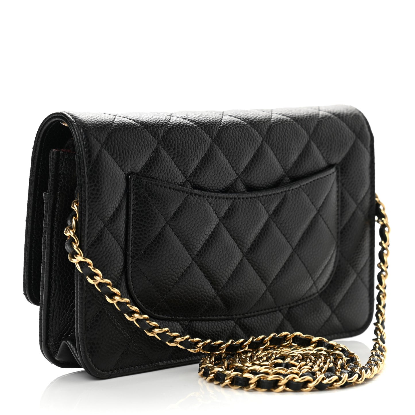 Caviar Quilted Wallet On Chain WOC Black