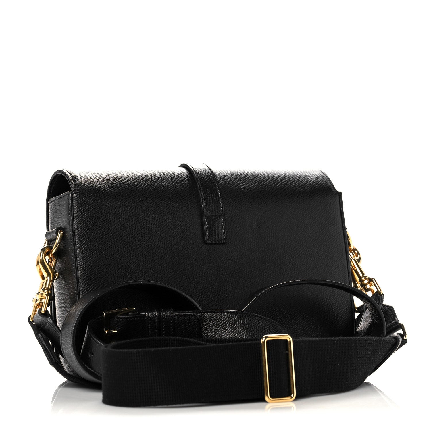Saint Laurent Textured Calfskin Medium Classic Monogram Universite Bag Black 3 of 12