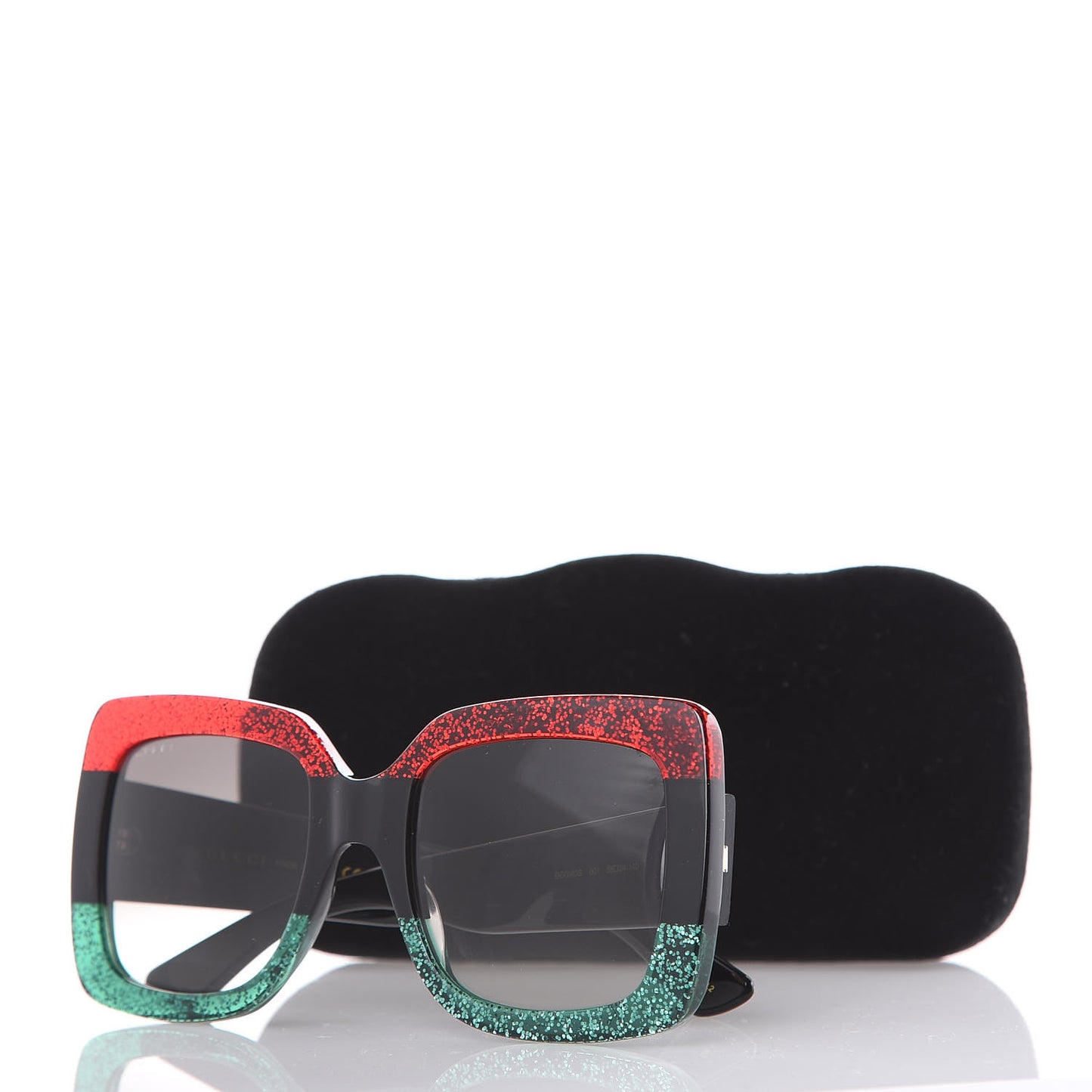 Square Frame GG0083S Sunglasses Glitter Red Black Green
