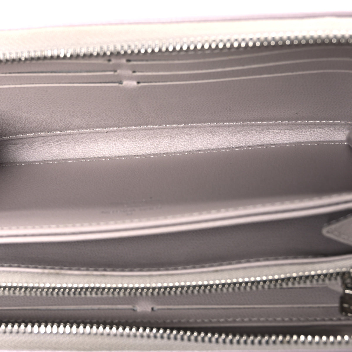 Lambskin Embossed Monogram Coussin Zippy Wallet Grey