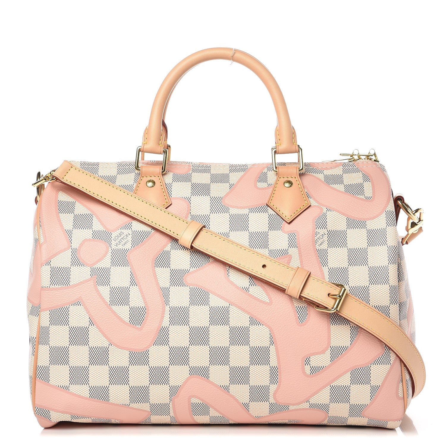 Louis Vuitton Damier Azur Tahitienne Speedy Bandouliere 30 Rose Ballerine 1 of 13