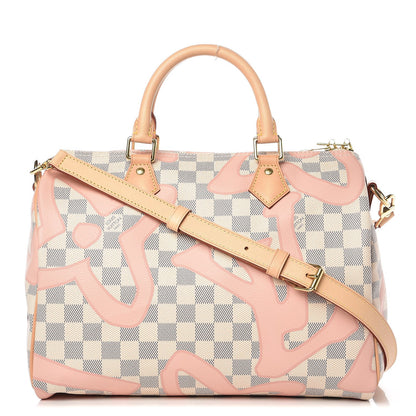 Louis Vuitton Damier Azur Tahitienne Speedy Bandouliere 30 Rose Ballerine 1 of 13