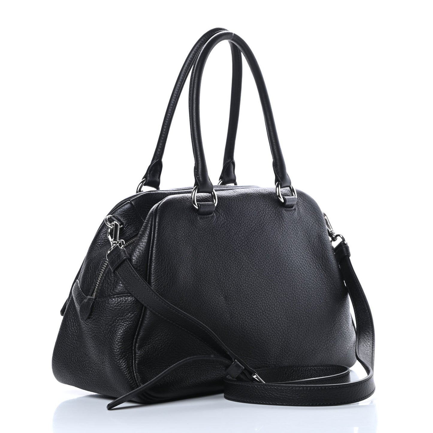 Vitello Daino Dome Satchel Black