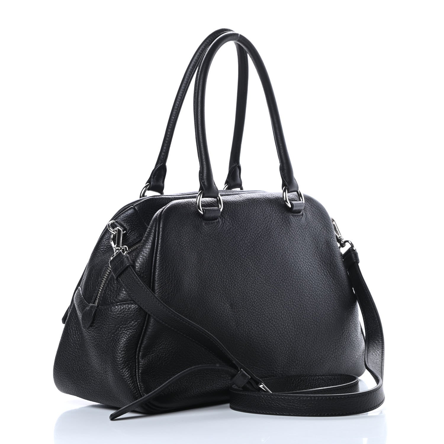 Prada Vitello Daino Dome Satchel Black 3 of 14