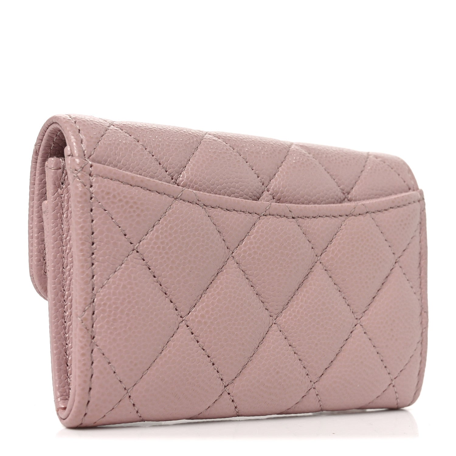 Chanel Caviar Quilted Flap Card Holder Wallet Light Pink 3 of 8