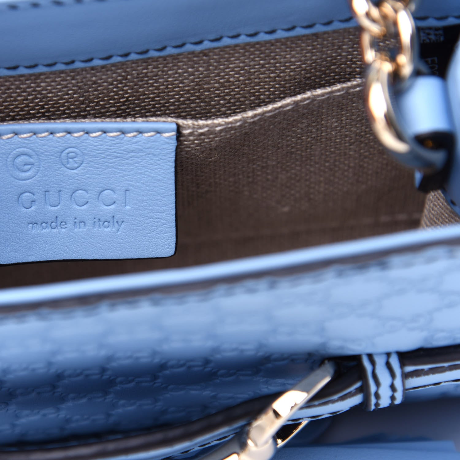 Gucci Soft Microguccissima Mini Emily Chain Shoulder Bag Mineral Blue 6 of 10