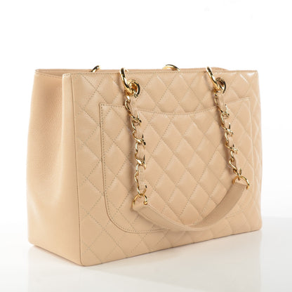 Chanel Caviar Quilted Grand Shopping Tote GST Beige Clair 3 of 7