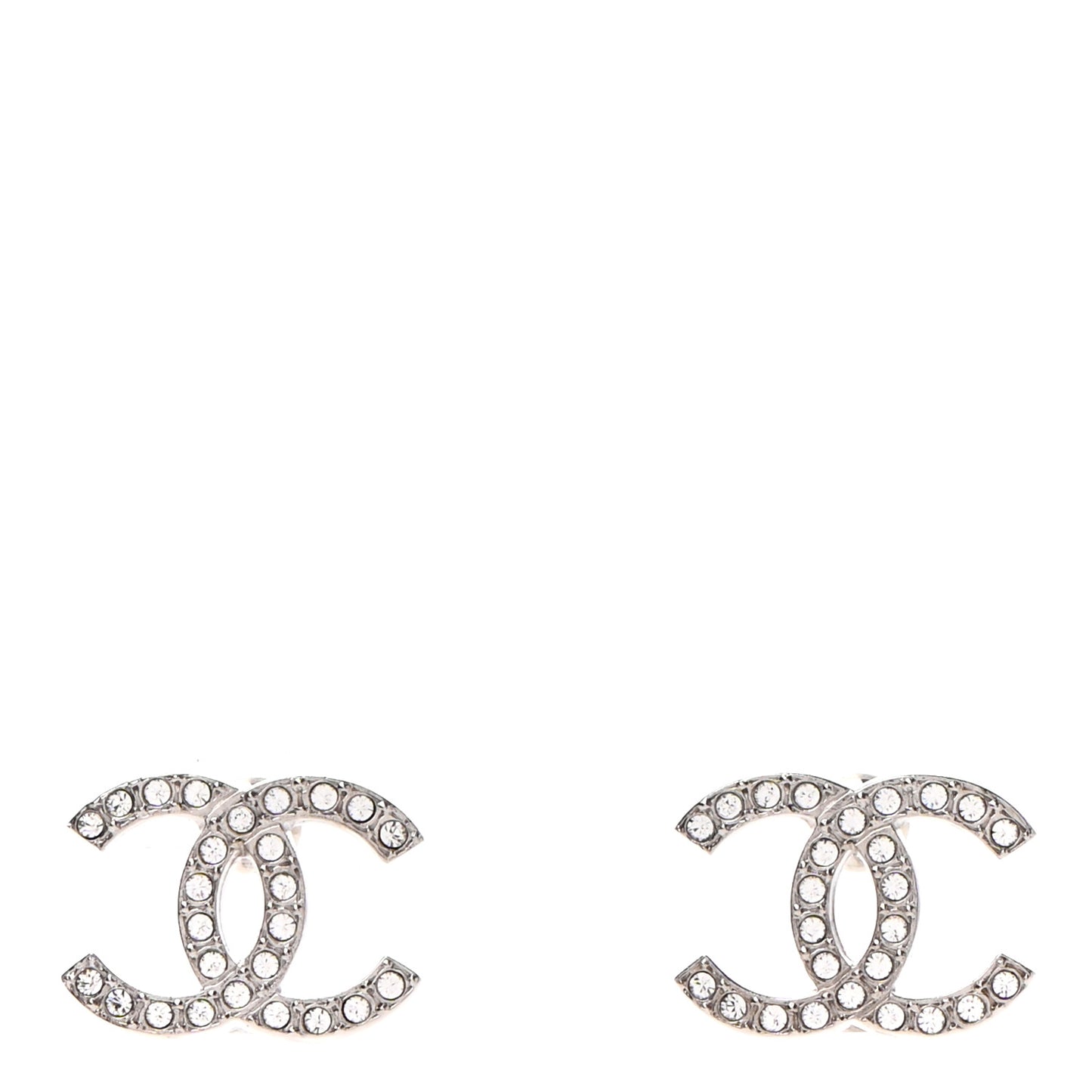 Crystal CC Earrings Silver