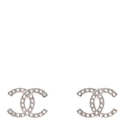 Chanel Crystal CC Earrings Silver 1 of 4