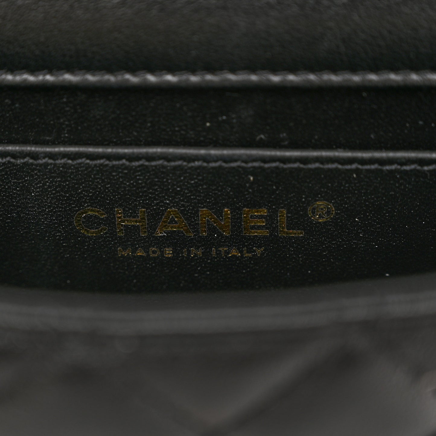 Shiny Lambskin Quilted Pearl Twist Mini Square Flap Black