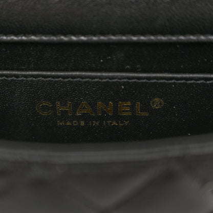 Chanel Shiny Lambskin Quilted Pearl Twist Mini Square Flap Black 6 of 11