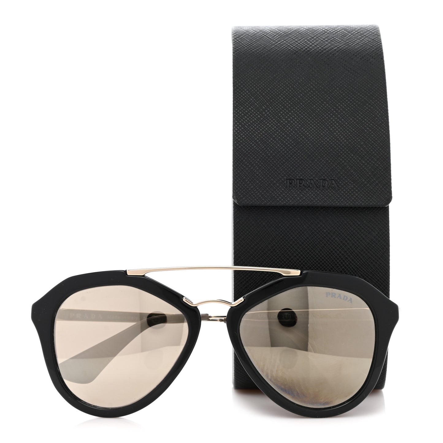 Acetate Metal Cinema Sunglasses SPR 12Q Black
