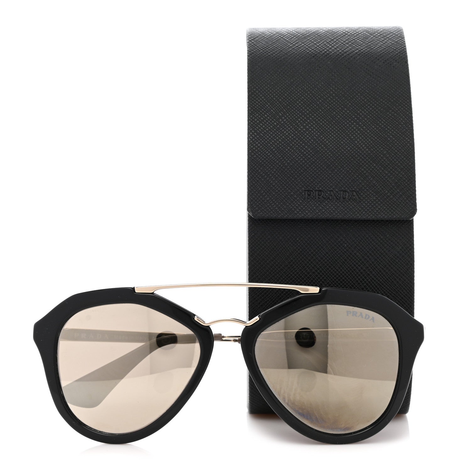 Prada Acetate Metal Cinema Sunglasses SPR 12Q Black 8 of 8