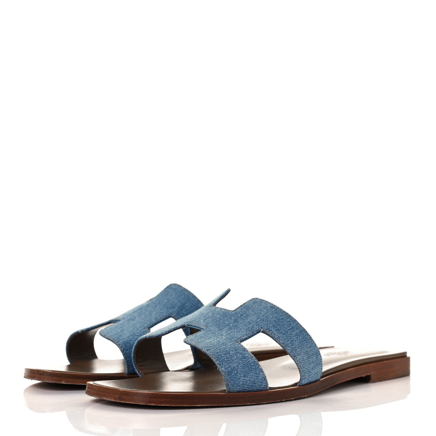 Denim Canvas Oran Sandals 37.5 Bleu Clair