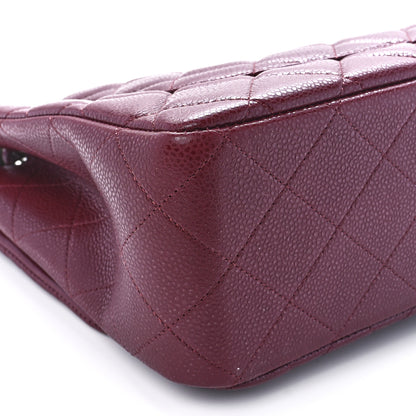 Chanel Caviar Quilted Jumbo Single Flap Dark Red 11 of 12