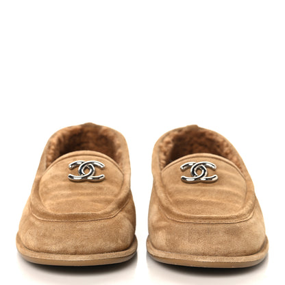 Chanel Suede Calfskin CC Loafers 41 Dark Beige 3 of 10