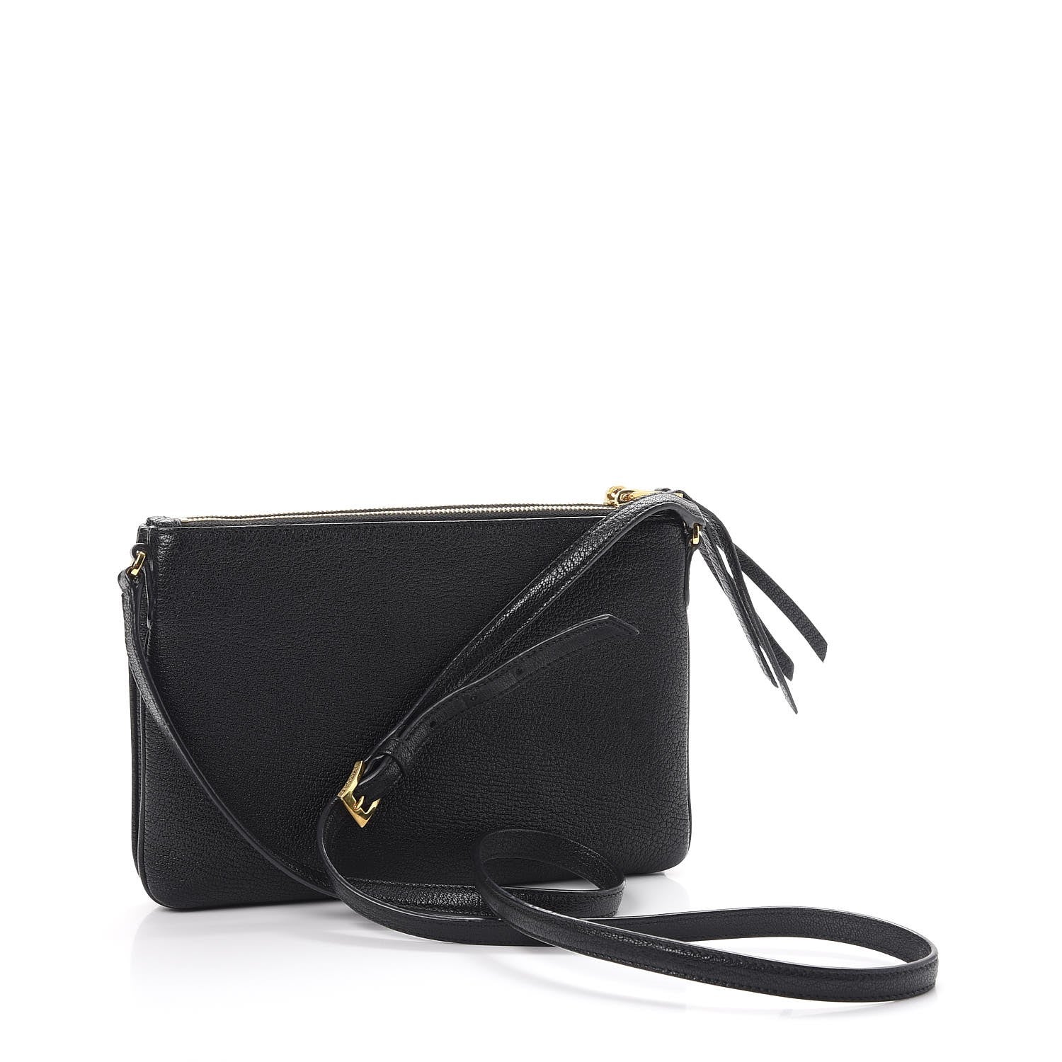Miu Miu Goatskin Madras Double Zip Crossbody Bag Nero Black 3 of 8