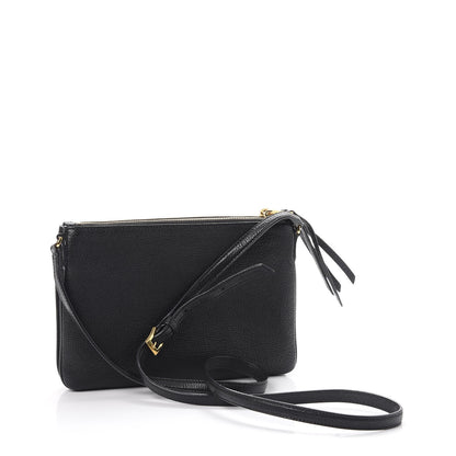 Miu Miu Goatskin Madras Double Zip Crossbody Bag Nero Black 3 of 8