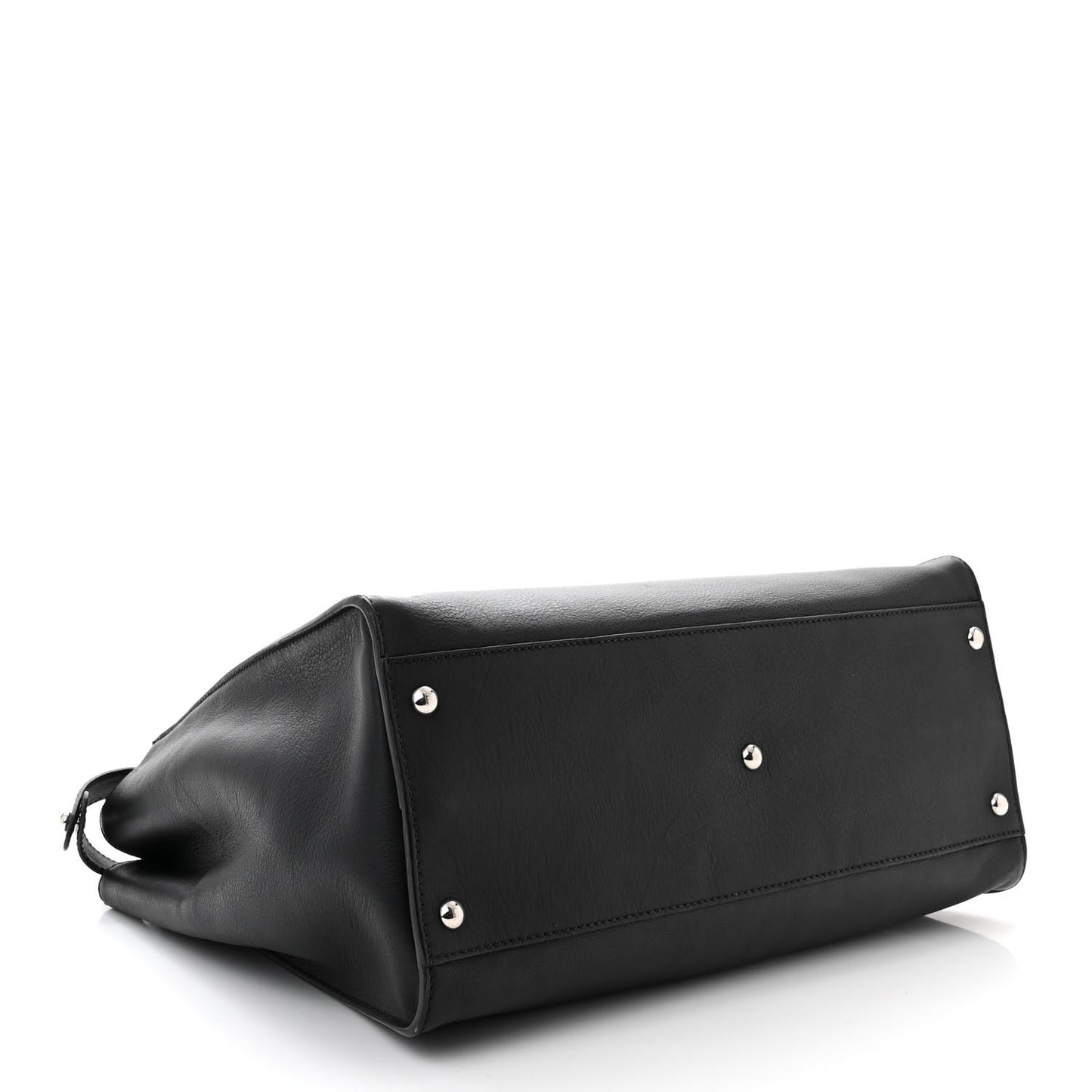 Vitello Dolce Marmol Patent Crocodile Trapuntata Large Peekaboo Iconic Satchel Black Fumo