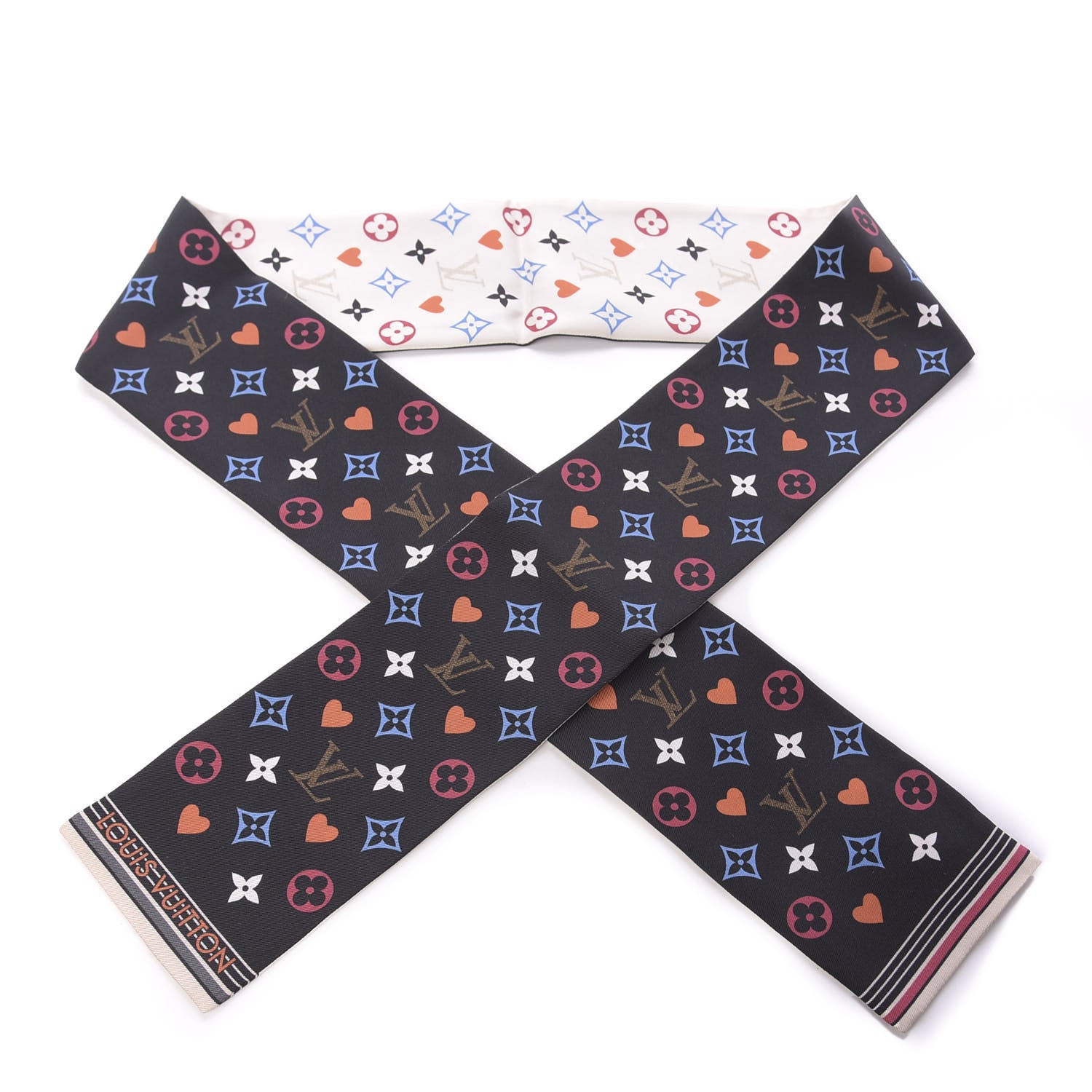 Louis Vuitton Silk Game On Bandeau Black White 1 of 3