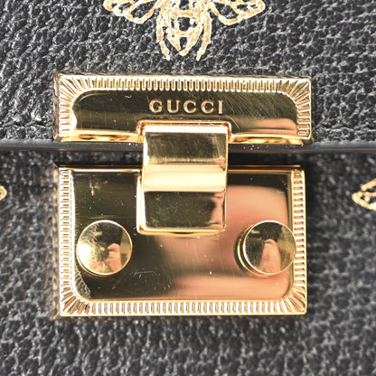 Gucci Grained Calfskin Bee Star Continental Chain Wallet Black 9 of 9
