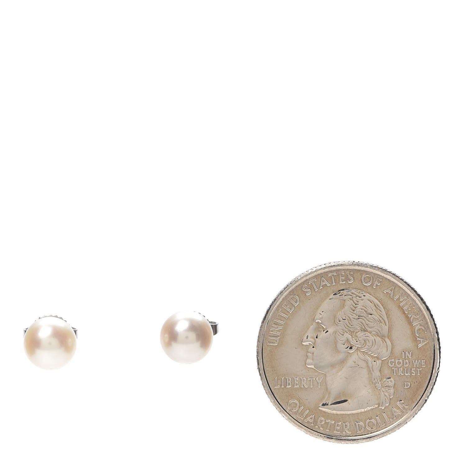 Tiffany 18K White Gold Akoya Pearl 6.5-7mm Signature Earrings 2 of 4