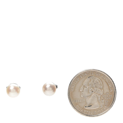 Tiffany 18K White Gold Akoya Pearl 6.5-7mm Signature Earrings 2 of 4