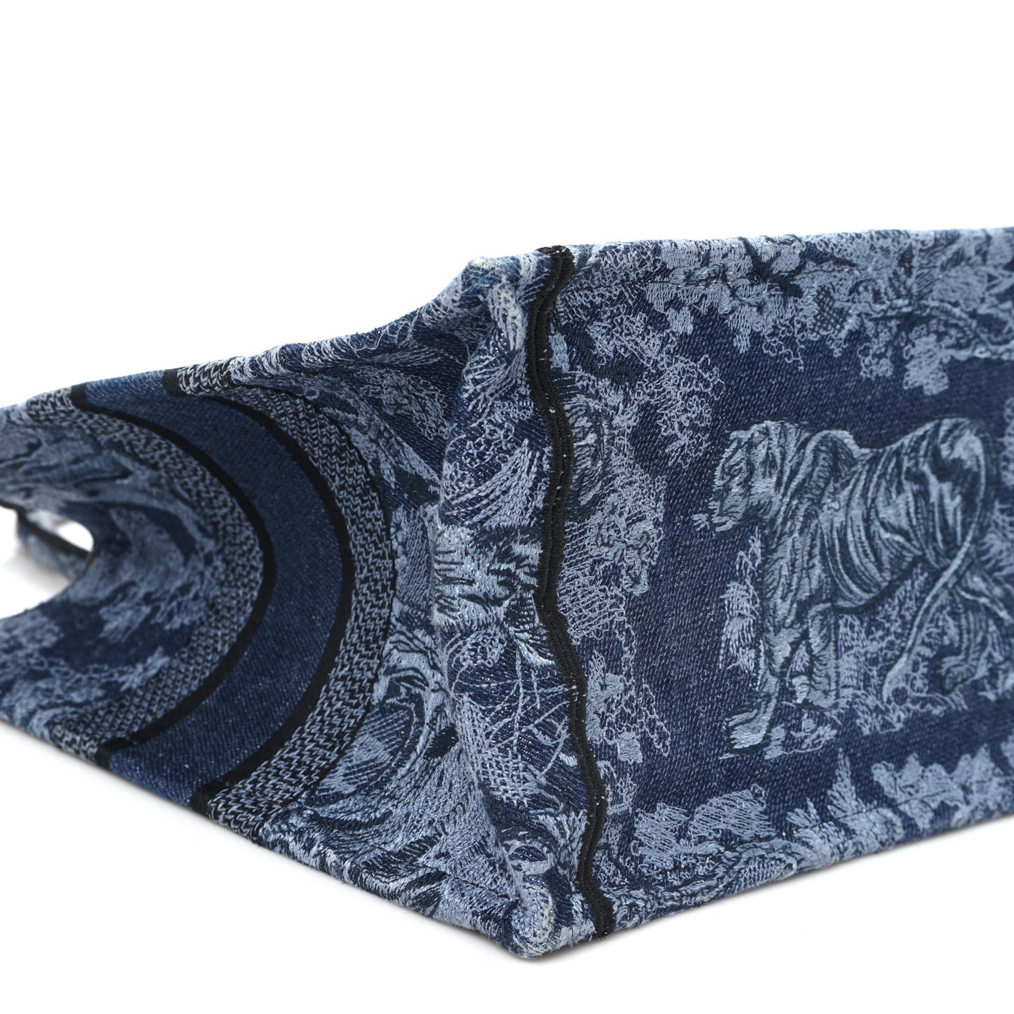 Canvas Embroidered Medium Dioriviera Toile De Jouy Book Tote Blue Black