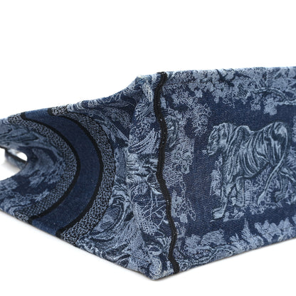 Christian Dior Canvas Embroidered Medium Dioriviera Toile De Jouy Book Tote Blue Black 10 of 12