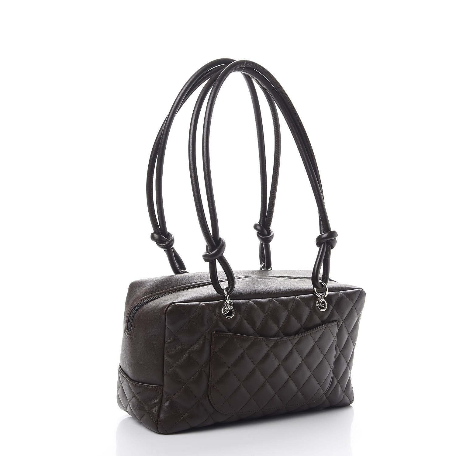Chanel Calfskin Quilted Cambon Large Bowler Brown Beige 3 of 13