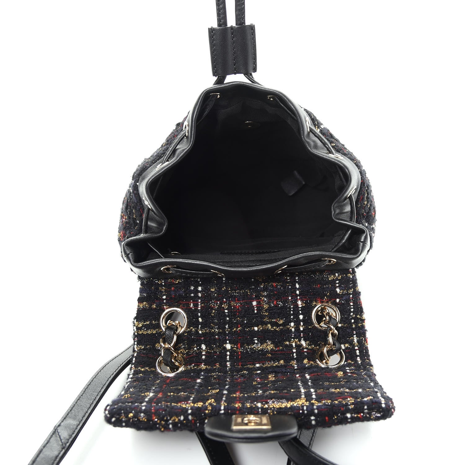 Chanel Tweed Mini Urban Spirit Backpack Black Gold 4 of 8