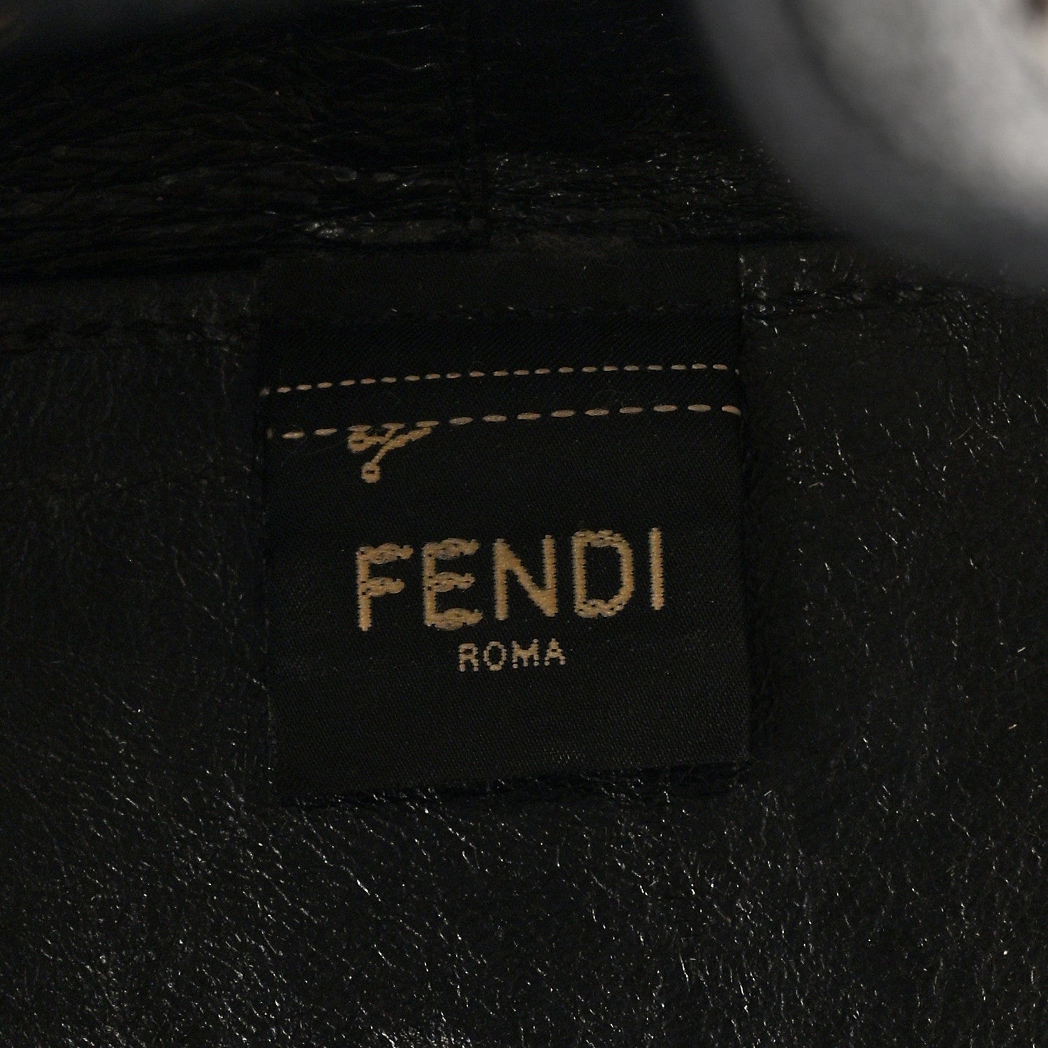 Fendi Vitello Liberty Glossy Lambskin F is Fendi Perforated Small Mon Tresor Bucket Bag Sand Mimosa Black 6 of 9