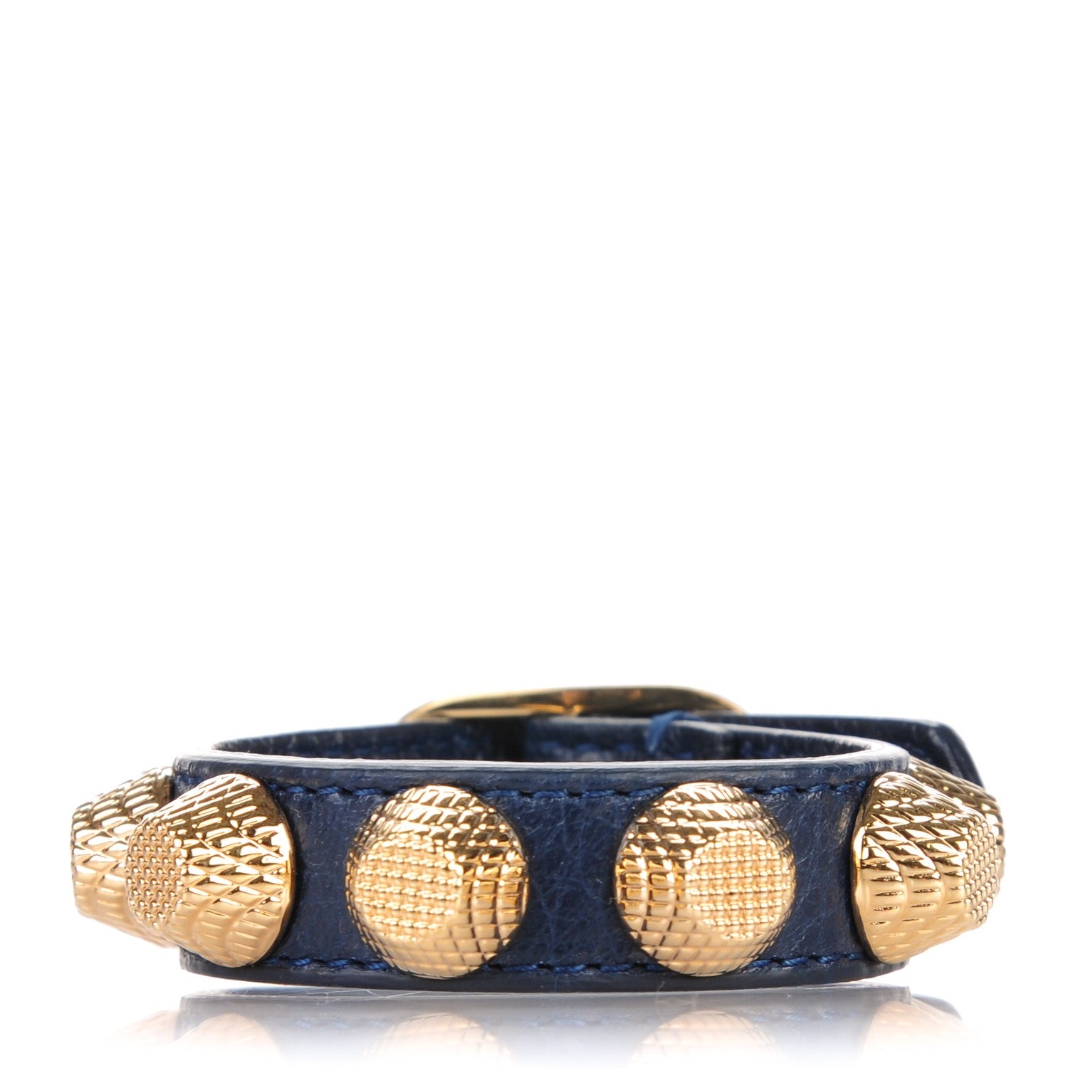Balenciaga Agneau Giant 12 Gold Hardware Stud Bracelet S Bleu Obscur 1 of 5