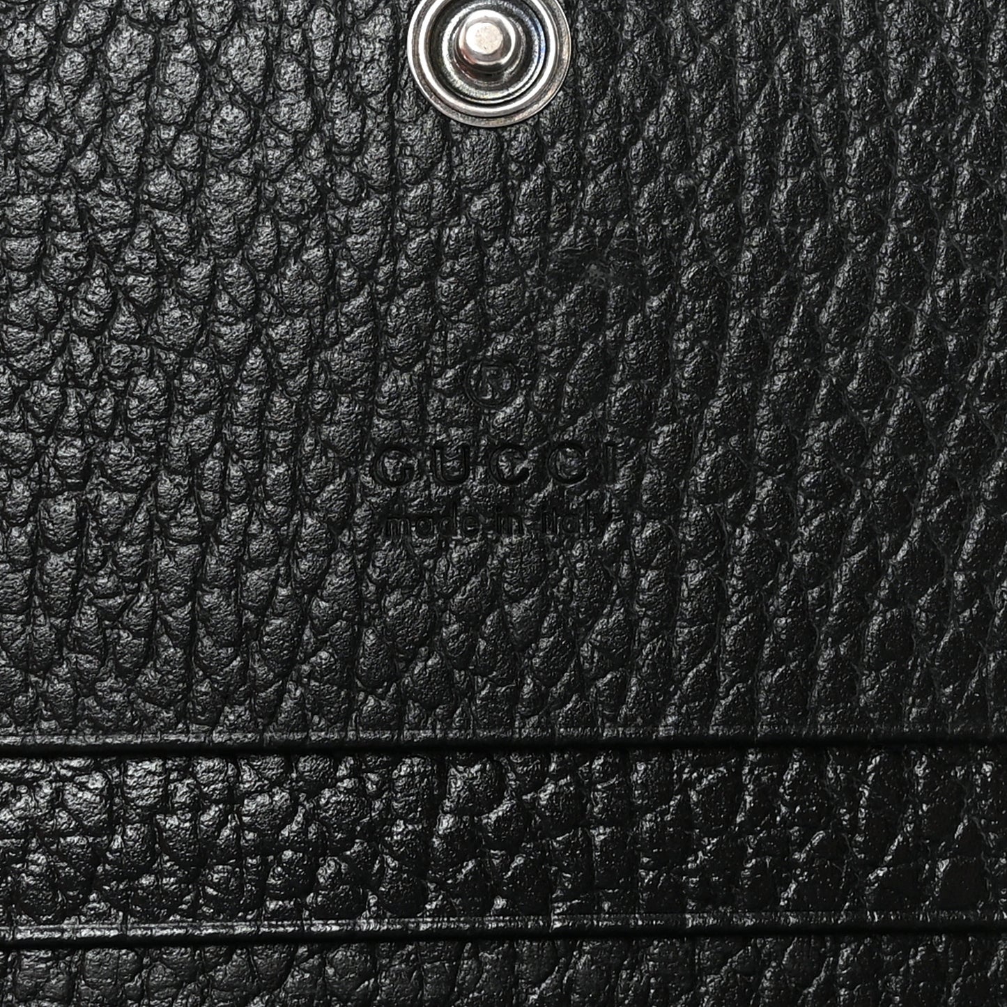 Dollar Calfskin Enamel Monochrome GG Marmont Card Case Black