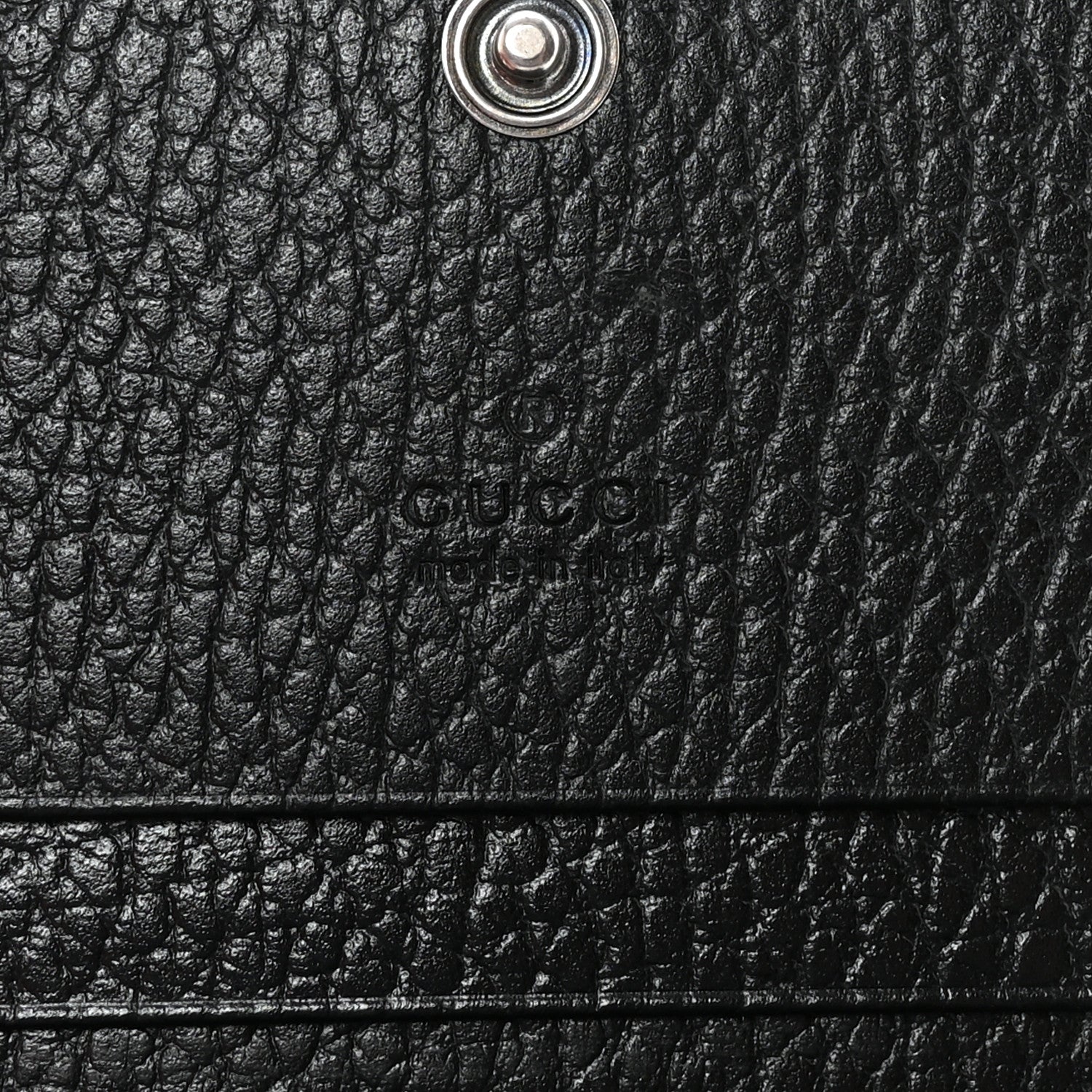 Gucci Dollar Calfskin Enamel Monochrome GG Marmont Card Case Black 6 of 8