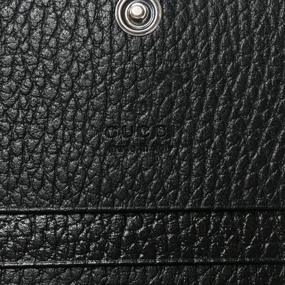 Gucci Dollar Calfskin Enamel Monochrome GG Marmont Card Case Black 6 of 8