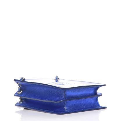 Chanel Metallic Patent Crossbody CC Phone Holder Blue 4 of 9