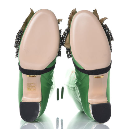 Gucci Silk Satin Malaga Kid Embroidered Candy Dragon Block-Heel Knee Boot 39 Palm 9 of 14
