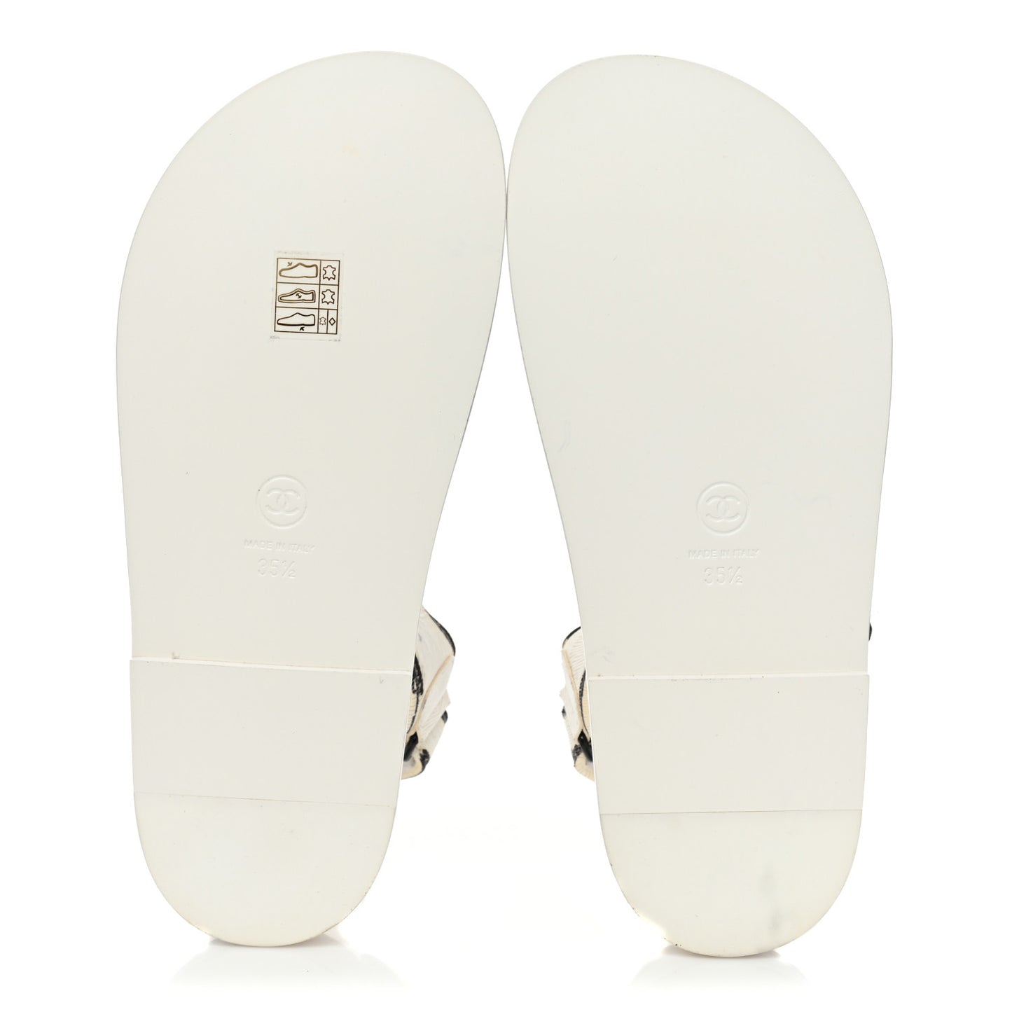 Calfskin Printed Velcro Dad Sandals 35.5 White Black