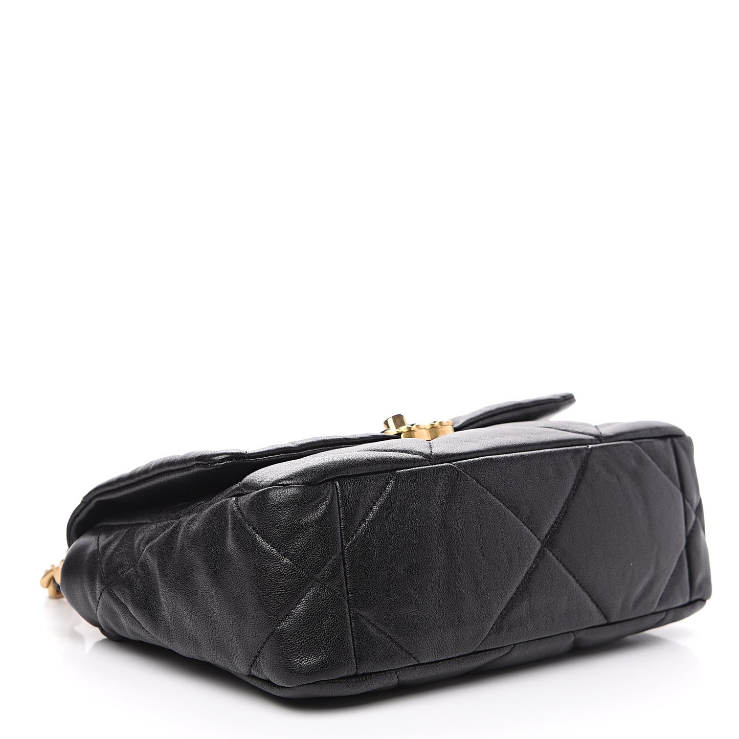 Goatskin Quilted Medium 19 Flap Black