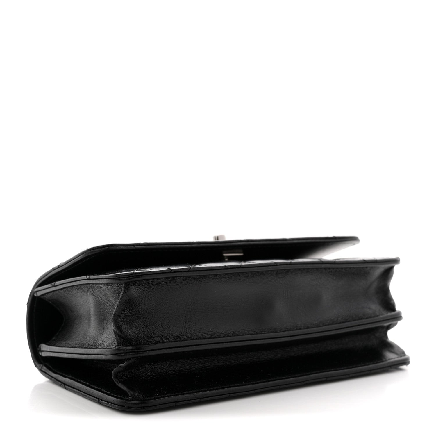 Chanel Shiny Crumpled Calfskin Crystal Quilted Precious Handle Clutch With Chain Black 4 of 10