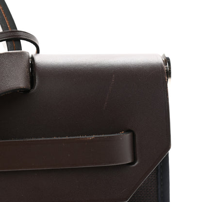 Hermes Vache Hunter Toile Herbag Zip 31 PM Prune Black Marine 12 of 13